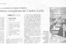 Lanzan obras completas de Carlos León