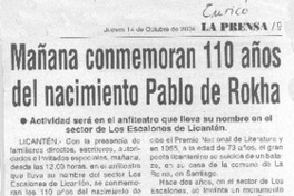 Mañana conmemoran 110 años del nacimiento Pablo de Rokha