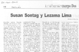 Susan Sontag y Lezama Lima