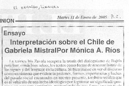 Interpretación sobre el Chile de Gabriela Mistral
