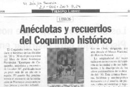 Anécdotas y recuerdos del Coquimbo histórico