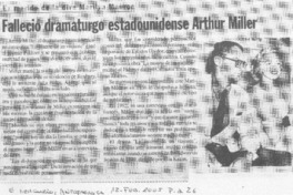 Falleció dramaturgo estadounidense Arthur Miller