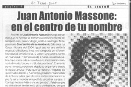 Juan Antonio Massone: en el centro de tu nombre