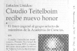 Claudio Teitelboim recibe nuevo honor