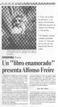 Un "Libro enamorado" presenta Alfonso Freire