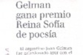 Gelman gana premio Reina Sofía de poesía