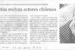 Mauricio Celedón recluta actores chilenos
