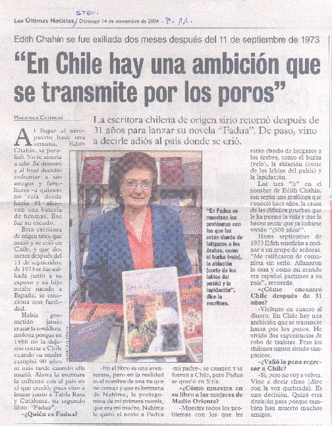 En Chile hay una ambición que se transmite por los poros