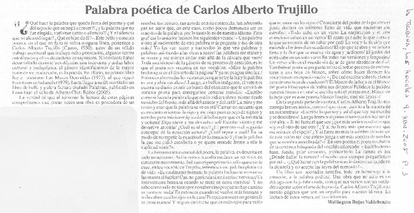 Palabra poética de Carlos Alberto Trujillo