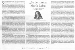 ¿Se derrumba María Luiss Bombal?