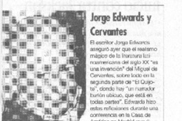 Jorge Edwards y Cervantes