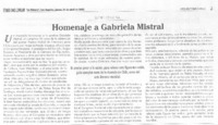 Homenaje a Gabriela Mistral