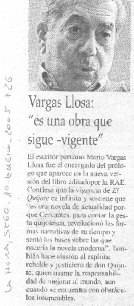 Vargas Llosa: "es una obra que sigue vigente"