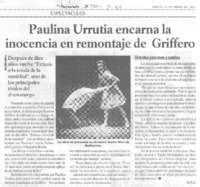 Paulina Urrutia encarna la inocencia en remontaje de Griffero