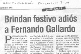 Brindan festivo adiós a Fernando Gallardo