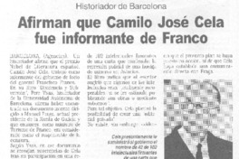 Afirman que Camilo José Cela fue informante de Franco