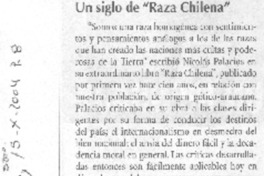 Un siglo de "Raza chilena"