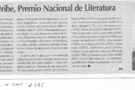 Armando Uribe, Premio Nacional de Literatura