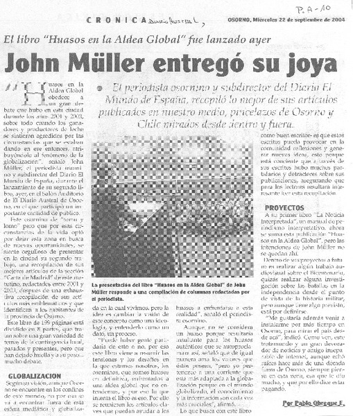 John Müller entregó su joya