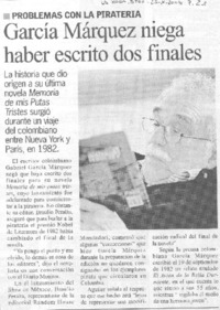 García Márquez niega haber escrito dos finales
