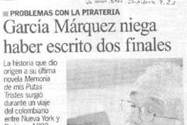 García Márquez niega haber escrito dos finales