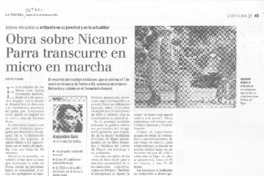Obra sobre Nicanor Parra transcurre en micro en marcha