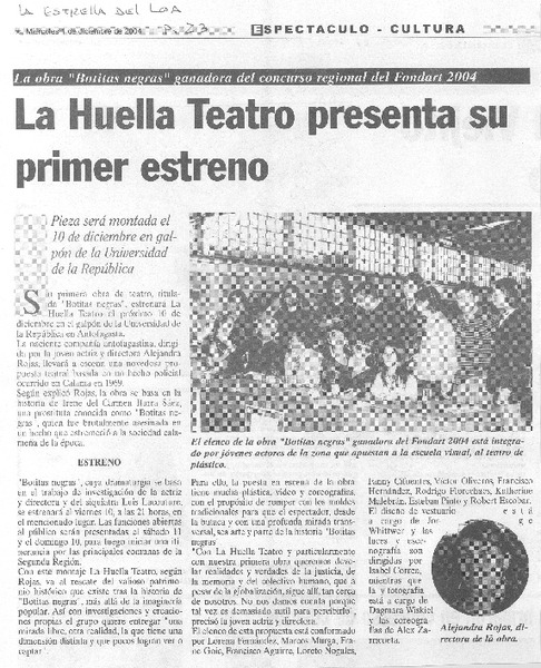 La Huella Teatro presenta su primer estreno
