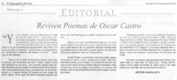 Reviven poemas de Oscar Castro