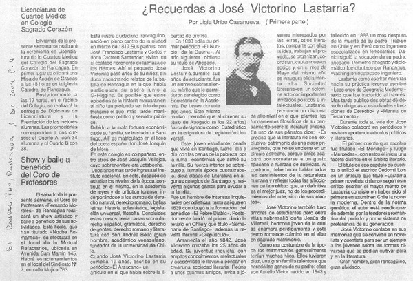 ¿Recuerdas a Jose Victorino Lastarria?
