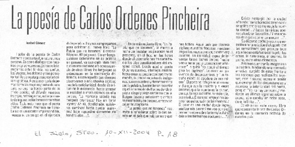 La poesía de Carlos Órdenes Picheira