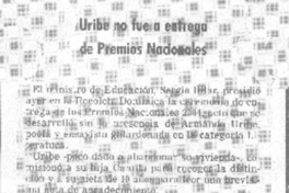 Uribe no fue a entrega de Premios Nacionales