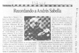 Recordando a Andrés Sabella