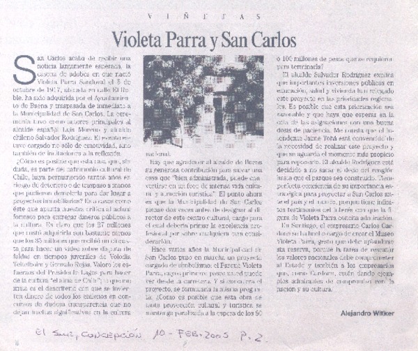 Violeta Parra y San Carlos
