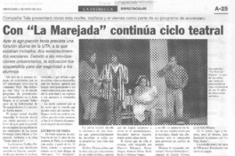 Con "La Marejada" continúa ciclo teatral