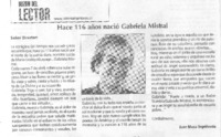 hace 116 años nació Gabriela Mistral