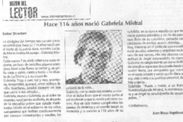 hace 116 años nació Gabriela Mistral