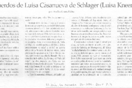 Recuerdos de Luisa Casanueva de Schlager