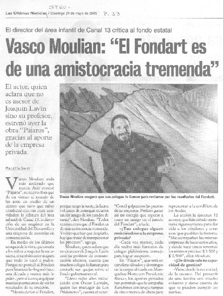 Vasco Mulian: "El Fondart es de una amistocracia tremenda"