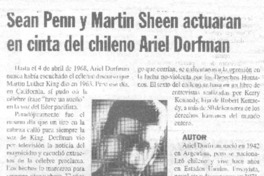 Sean Penn y Martin Sheen actuarán en cinta del chileno Ariel Dorfman