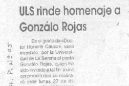 ULS rinde homenaje a Gonzalo Rojas