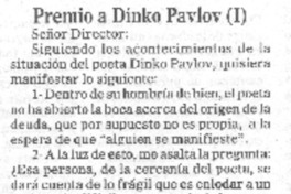 Premio a Dinko Pavlov