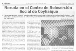 Neruda en el Centro de Reinserción Social de Coyhaique