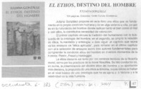 El Ethos, destino del hombre