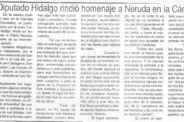 Diputado Hidalgo rindió homenaje a Neruda en la Cámara