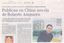 Publican en China novela de Roberto Ampuero