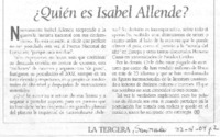 ¿Quién es Isabel Allende?