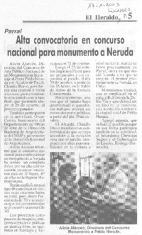 Alta convocatoria en concurso nacional para monumento a Neruda