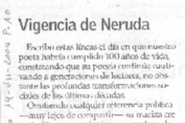 Vigencia de Neruda