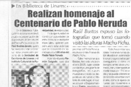 Realizan homenaje al centenario de Pablo Neruda