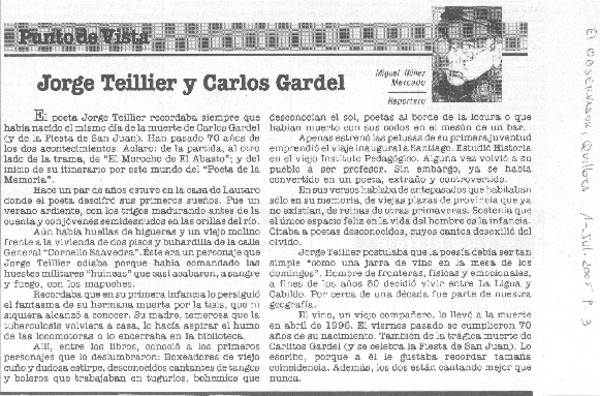 Jorge Teillier y Carlos Gardel